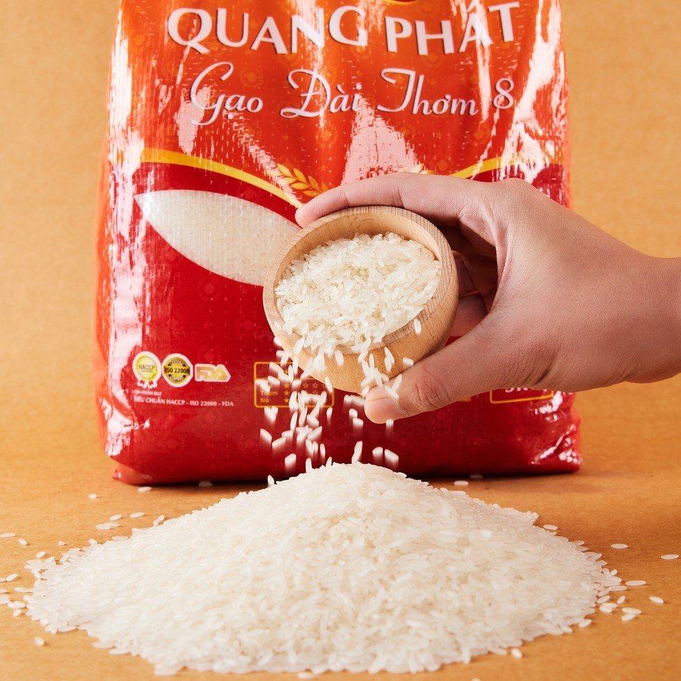 Gạo Sạch Quang Phát Đài Thơm 8 (túi 5kg)